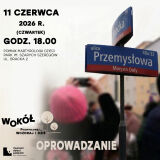 Plakat promujący spacer w terenie.