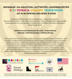 Plakat seminarium 'EDU' dla nauczycieli i aktywistów, 24–26 kwietnia 2026 w Łodzi.